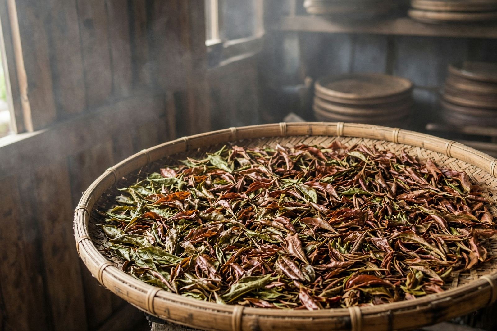 tea leaves oxidising.