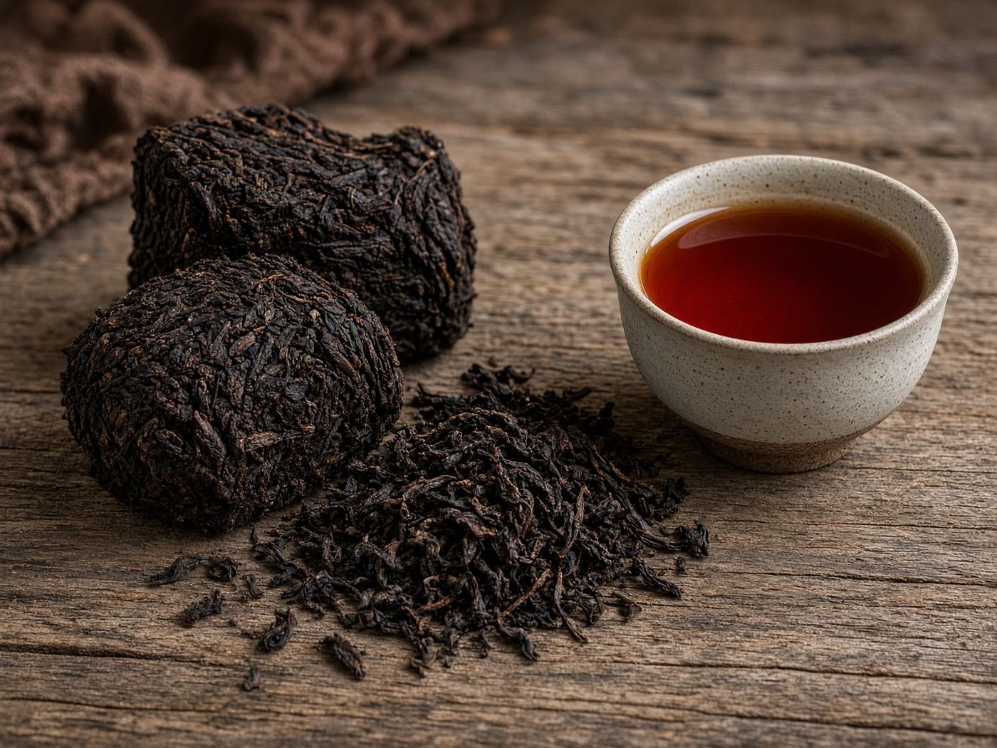 示意图：山黄与琥珀色茶汤。